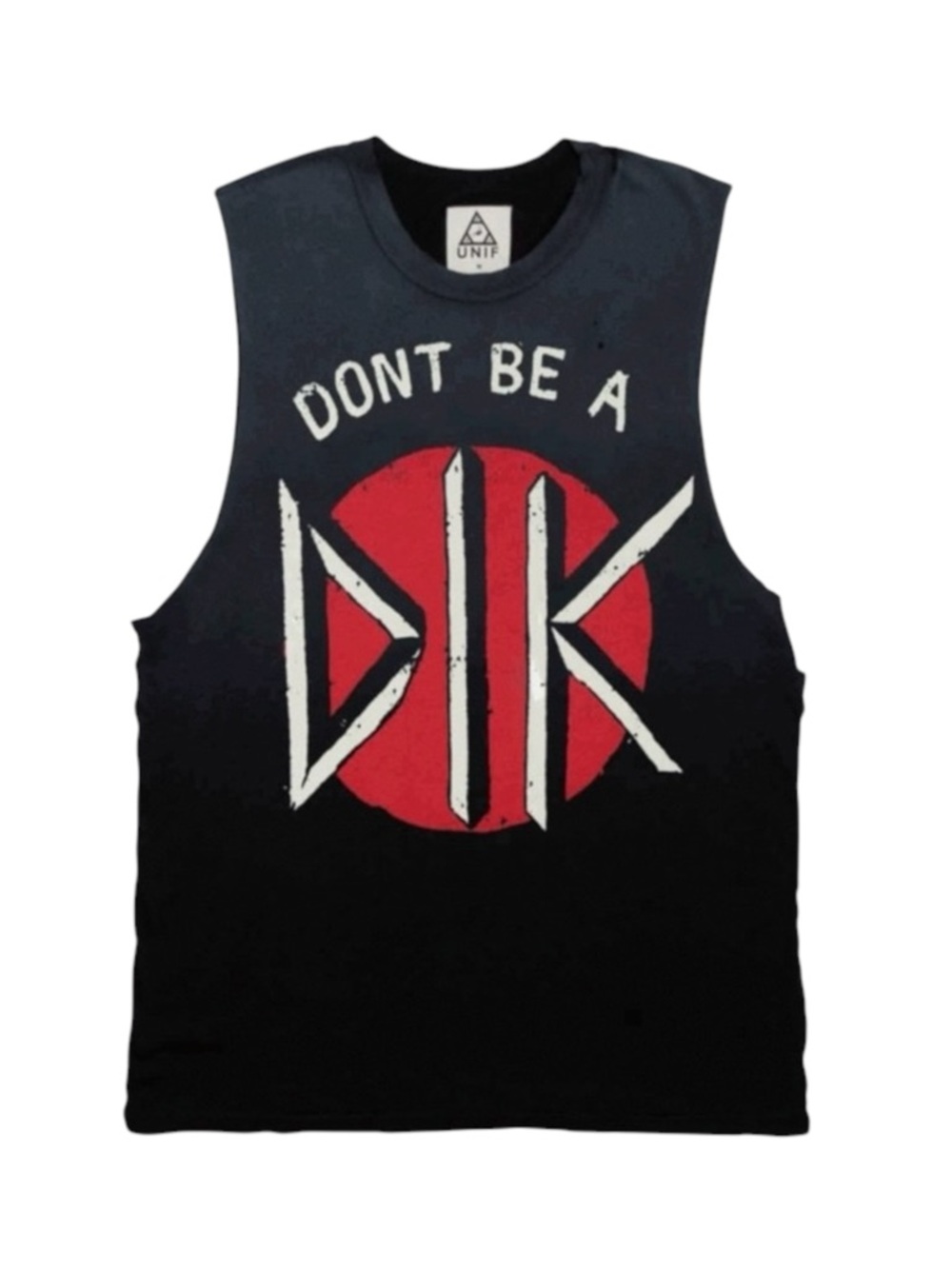 Rare: UNIF 𖤐 Dave Navarro’s Don’t Be a Dik Muscle Tee Tank 𖤐 Vintage Black 𖤐 XS - Picture 2 of 16